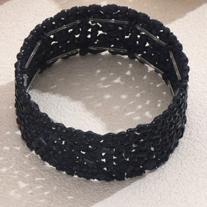 Fashionable Ladies' Bracelet Set, Personalized Super Flash Rhinestone Design, Wide Rimmed Bracelet, High End Sense, Versatile Hand Jewelry_ipsvogv.com