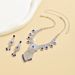 SAPPHIRE SPLENDOR 613 - Luxury Bridal Jewelry Set (Sapphire & Diamond Necklace & Earrings, Hot Seller)_ipsvogv.com