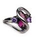 Blue Horse Eye Ring Women's Black Gold Electroplated Handpiece Sapphire Rings_ipsvogv.com
