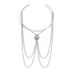 Bohemian Ethnic Turquoise Pendant Bracelet LegChain Chain Tassel Hand Open Arm Loop_ipsvogv.com