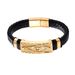 Men's letter stainless woven fashionable titanium steel leather rope bracelet for men_ipsvogv.com