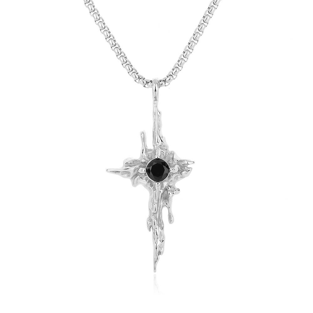 Men's necklace titanium steel original light luxury niche trend high end men's hot style dark style men's pendant_ipsvogv.com