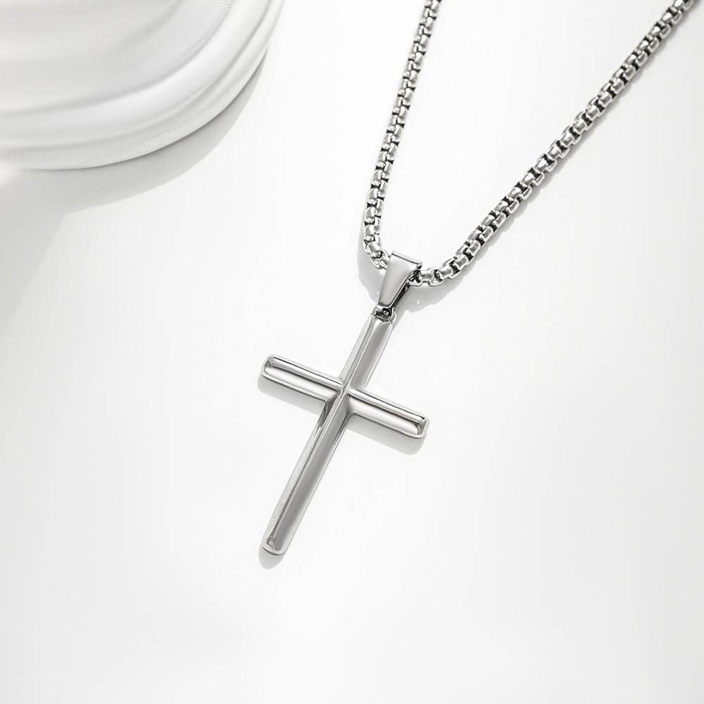 Men And Womens Jewelry Titanium Stel Diamond Cross Necklace Hip Hop Cool Neutral Style Wear Cross Pendant_ipsvogv.com