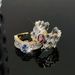 dual Tone Gold Woven Lace Italian Inlaid With Red Zircon Ring, Unique And Niche, Open Mouth Ring For Women , Niche,_ipsvogv.com
