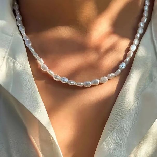 Hot Selling Opposite Sex Pearl Baroque Men's And Women's Universal Minimalist Fashion Trend Necklace_ipsvogv.com