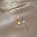 【 Full Body Titanium Steel 】 Flower Round Bead Personality Extremely Simple Wind Furnace Real Gold Necklace For Women_ipsvogv.com