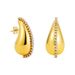 Copper Plated Geometric Chubby Glossy Water Drop Inlaid Zircon Earrings High End Fashion Earrings_ipsvogv.com