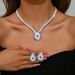 Women’s Jewelry Set Fashion Bridal Round Zircon Wax Inlaid Jewelry Earrings Necklace Set Wedding Accessories_ipsvogv.com