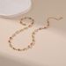 Bohemian style colored glass diamond clavicle chain plated with K real gold chain holiday style travel ethnic style necklace_ipsvogv.com