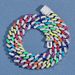 Men’s Jewelry Set Fashion Necklace Hip Hop 12mm Colorful Cuban Chain Rainbow Zircon Personality Trend Brand Men And Women Hip Hop Accessories_ipsvogv.com