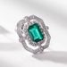 Brushed Craft Fashion Earrings S925 Silver Inlaid Octagonal Cultivated Emerald Retro Earrings_ipsvogv.com