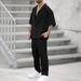 Men's Fashion Shirts And Casual Pants Two-piece Set Hot-selling Men's Clothing New Fit Trendy Solid Color Men's Fashion Suit_ipsvogv.com