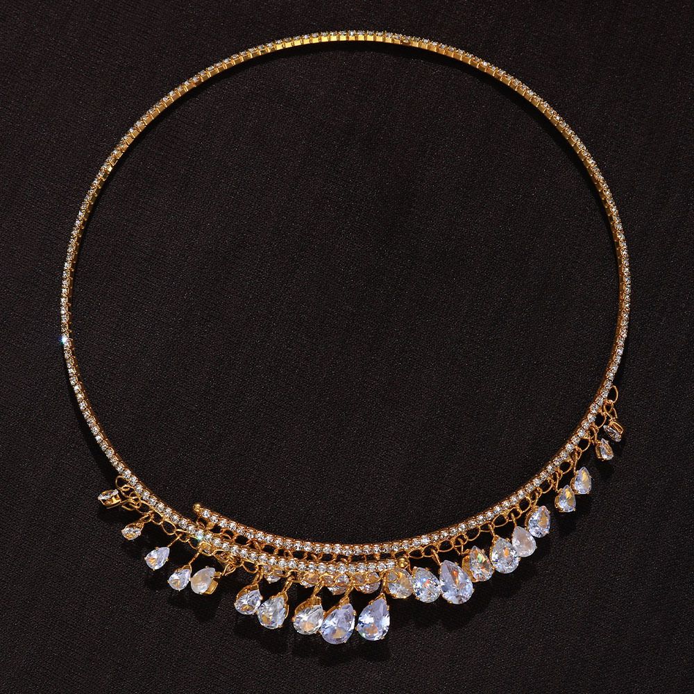 hot selling jewelry all-match water drop pendant necklace crystal water drop necklace pendant collar necklace_ipsvogv.com