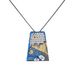 Natural Topaz Necklace Sterling Silver Sapphire Cube Pendant Niche Design Colored Gemstone Clavicle Chain For Men And Women_ipsvogv.com