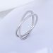 Women's Jewelry Sterling Silver Ring INS Style Simple Double Ring Cross Linked Full Circle Zircon Ring Silver Ring_ipsvogv.com