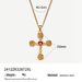 Rose Cross Pendant Necklace Cross border Stainless Steel Plated Gold Color Diamond Temperament Retro Jewelry_ipsvogv.com
