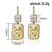 Cao Shi's Korean Premium Colorful Treasure Net Red Ins Style Yellow Diamond Square Zircon Female Earrings, Simple And_ipsvogv.com