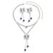 Women’s Jewelry Set Fashion Bridal Banquet Casual Zircon Necklace Niche Flower Tassel Pendant Zircon Earring Set_ipsvogv.com