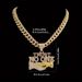 Hot Selling Jewelry Alloy Full Diamond Cuban Chain Handshake Hip Hop Trendy Men's Necklace Pendant_ipsvogv.com