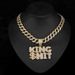 New Product Full Diamond Double Row Stereoscopic Letter Pendant Personalized Hip Hop Trendy Street Dance Cuban Necklace_ipsvogv.com