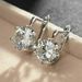 Cao Shi Korean Version Round Super Sparkling Zircon Earrings, Simple And Versatile, Classic Crystal Ear Buckle,_ipsvogv.com