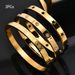 3PCs Fashion Light Luxury High Quality Stainless Steel Diamond Studded Hollow Stackable Jewelry Set Women's Bracelet_ipsvogv.com
