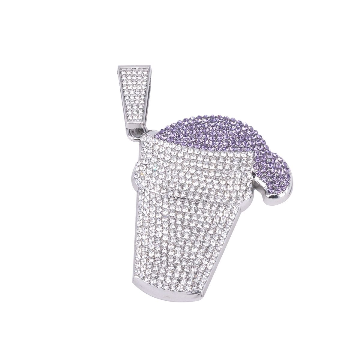 Unisex Alloy Necklace For Men And Women Ice Cream Pendant Hip Hop Fashion Jewelry With Diamond Cartoon Pendant_ipsvogv.com