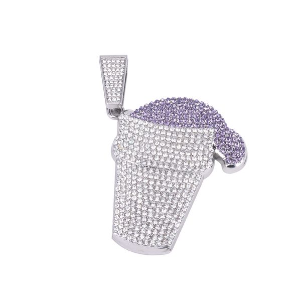Unisex Alloy Necklace For Men And Women Ice Cream Pendant Hip Hop Fashion Jewelry With Diamond Cartoon Pendant_ipsvogv.com