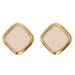 French Style Light Exquisite Small Fresh Cream White Geometric Square With Feminine Elegance And Luxury Silver Needle_ipsvogv.com