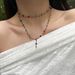 Fashionable Ins Colorful Oil Drop Pendant, Layered Long Necklace, Cool Style Metal Chain, Rhinestone Necklace Decoration_ipsvogv.com