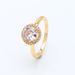 Women's Jewelry White Copper Plated Shine Shining Round Halo Ring Single Stone Ring Couple Light Luxury Gift Temperament_ipsvogv.com