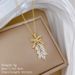 Tassel 【 】 Bow Light Luxury Charm Gorgeous Full Diamond Necklace Women's Versatile Clavicle Chain Titanium Steel 【 】_ipsvogv.com