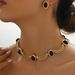 Gong Tingfeng Women's Earring Necklace Set with Light Luxury Inlay Design and High Grade Clavicle Chain_ipsvogv.com