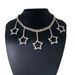 Ladies' fashionable and simple star pendant necklace Creative five pointed star inlaid diamond catwalk claw chain clavicle chain_ipsvogv.com