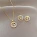【 Titanium Steel 】 Circular Leaf Earring Light Luxury Square Full Diamond Personalized Atmosphere Banquet Earrings and_ipsvogv.com