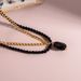 Small Retro Simple Big Water Drop Pendant Necklace Double Layer Beaded Clavicle Chain_ipsvogv.com