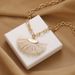Bohemian Style Fan-shaped Pendant With White Short Tassel Necklace, Ethnic Trend, Street Style, Straight_ipsvogv.com