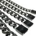 Men Bracelet Bling 316L Stainless Steel Black Tone Polished Chain Width: 9~16mm_ipsvogv.com