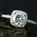 Sanjie Platinum Plated Heart Eight Arrow Simulated Zircon Engagement Ring Jewelry_ipsvogv.com