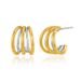 Gold and silver contrasting design personality earrings K real gold plated niche metal texture cross twist earrings_ipsvogv.com