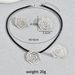 Personalized Instagram Women's Ring Earring Set Versatile Rose Blossoms Small Design Long Necklace for Women_ipsvogv.com