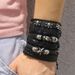 Mulsanne Leather Skull Multi-layer Bracelet For Men New Hip-hop Style Braided Jewelry_ipsvogv.com