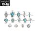 Bohemian Style Turquoise Cactus Carved 14 Piece Set Ring New_ipsvogv.com