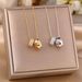 Sparkling Diamond Carved Circular Pendant Titanium Steel Necklace, Versatile And Personalized For Women, Ins Trend_ipsvogv.com