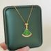 Diamond Embellished Small Skirt Necklace For Women's Light Luxury Fan Shaped Versatile Beimu Short Collarbone Chain Mesh_ipsvogv.com
