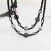 Halloween Double Layer Beaded Necklace Punk Style Personality Spider Web Ghost Print Clavicle Necklace_ipsvogv.com