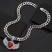 Full Angel Alloy Pendant Men's Hip Hop Water Diamond Love Wings Necklace Cuban Chain Neck Jewelry Women's Accessories_ipsvogv.com