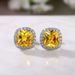 Cao Shi's New Classic Four Claw AAA Square Zircon Earrings_ipsvogv.com