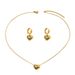 Ins Fashion Commuter Style Personalized Necklace Earring Set with Love Drip Oil Design, High Grade Ear Buckle, Versatile_ipsvogv.com