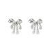 Japanese and Korean fresh, sweet, cool, spicy girl style for women, niche, inlaid with pearls, bow earrings, versatile,_ipsvogv.com
